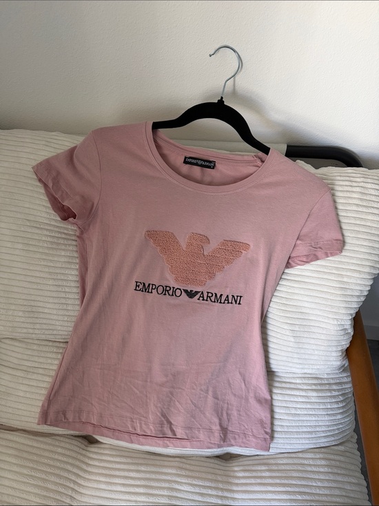 Emporio Armani Tops - Emporio Armani Light Pink Logo Short-Sleeve Tee